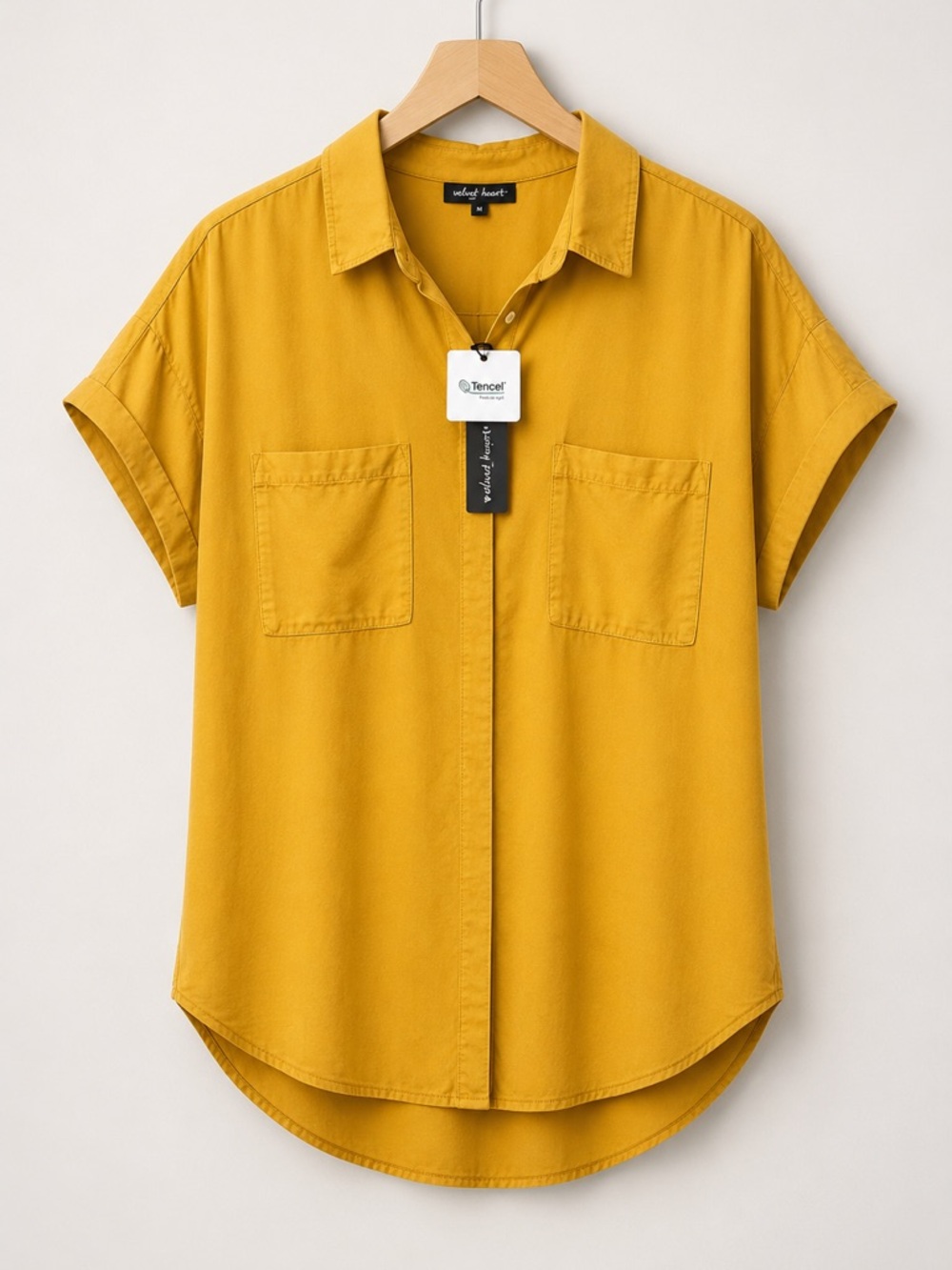 Velvet Heart 100% Tencel Short Sleeve Button Front Shirt (rack)